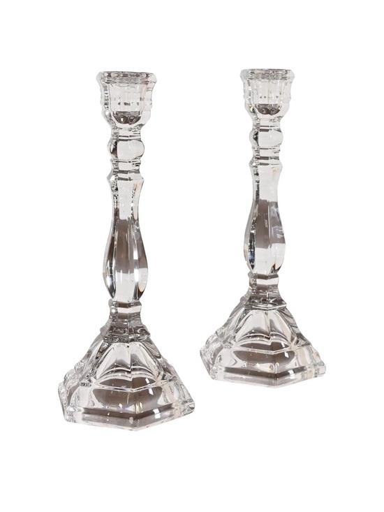 Tiffany & Co. Other - Tiffany & Co Hampton Crystal Candlesticks Pair 9” Signed Lead Candle Holders